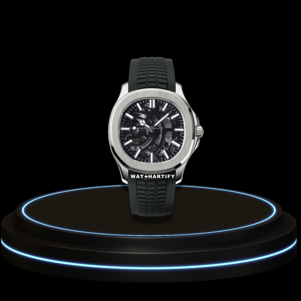 16 e35c447d 7662 412e abbb 2162629b9a7f SEIKO Nautilus Mod Collection Midnight Black Skeleton Dial NH35 Movement Dark Strap