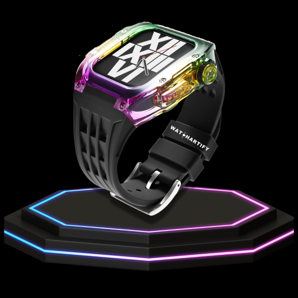 16 eec0495e b23a 445b 8713 d5aa563e28df Apple Watch Case 44MM - Rainbow Series Shine | Midnight Black Rubber