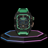 Apple Watch Case 45MM - TITAN Series Midnight Black Royal Rose Gold Titanium | Green Rubber