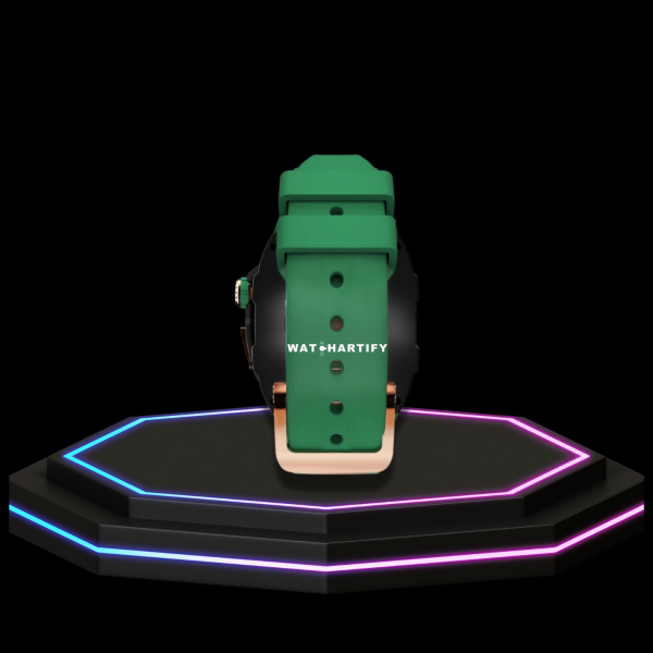 Apple Watch Case 44MM - TITAN Series Midnight Black Royal Rose Gold Titanium | Green Rubber