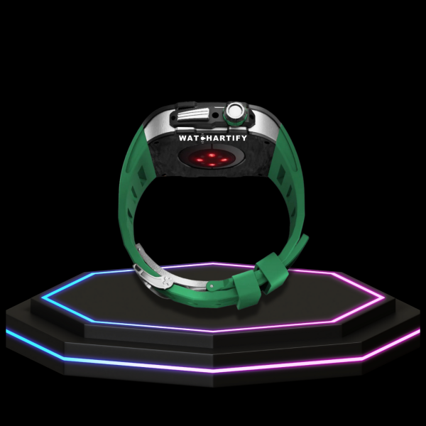 Apple Watch Case 45MM - OYAMA Series Silver Titan  | Lime Green Rubber