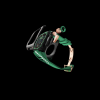 Apple Watch Case 44MM - TITAN Series Midnight Black Royal Rose Gold Titanium | Green Rubber