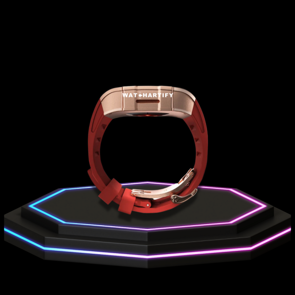 179 baca3949 f69d 47f6 9150 25a6968fd117 Apple Watch Case 45MM - Crystal TITAN Series Golden | Scarlet Red Rubber