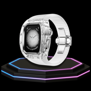 17 8d25c91a 4307 42df 834c 027b0c7fc785 1 Apple Watch Case 45MM - CRYSTAL Silver Series Transparent | Crystal Frost Rubber