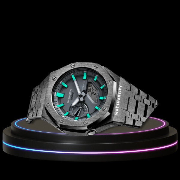 G-SHOCK Casio GA2100 | Titanium Series Grey Dial Titanium Marker | Stainless Steel Strap