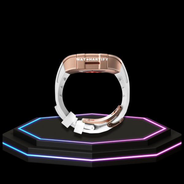 186 bdf5670b 676c 48b1 91bc 491efe1697ee Apple Watch Case 45MM - Crystal TITAN Series Golden | Snow White Rubber