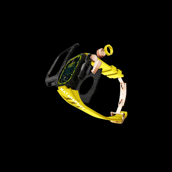 192 Apple Watch Case 45MM - OYAMA Series Royal Titan | Lemon Yellow Rubber