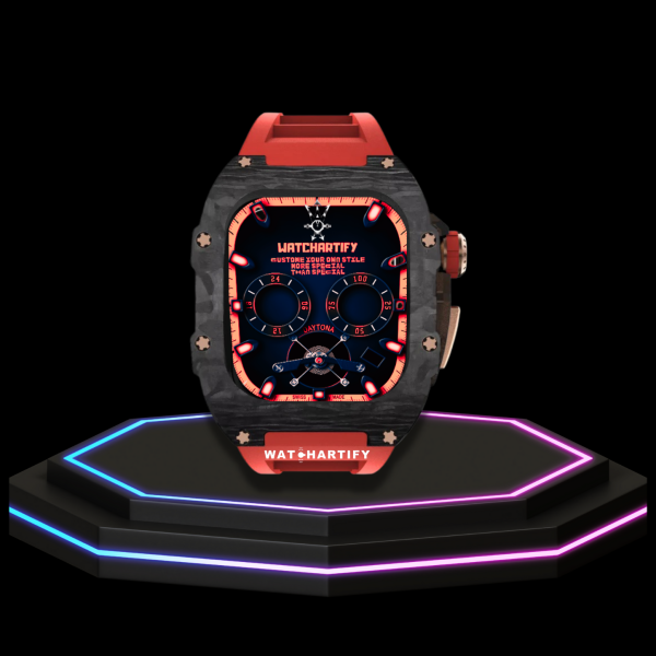 Apple Watch Case 45MM - OYAMA Series Royal Titan  | Scarlet Red Rubber
