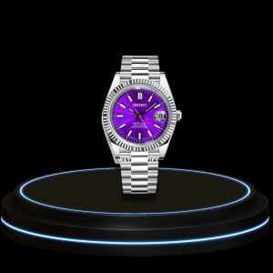 19 40821b8e baf6 4831 bcf6 71846105ea27 SEIKO Mod Datejust Collection Deep Purple Dial NH35 Automatic Movement Silver Stainless Steel Strap