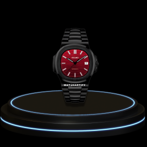 SEIKO Nautilus Mod Collection Red Wine Dial NH35 Movement Midnight Black Stainless Steel Strap