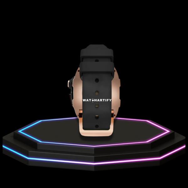 19 76d907b2 330f 40b3 be1a fca636ebc606 1 Apple Watch Case 45MM - TITAN Series Rose Gold Dark Titanium | Midnight Black Rubber