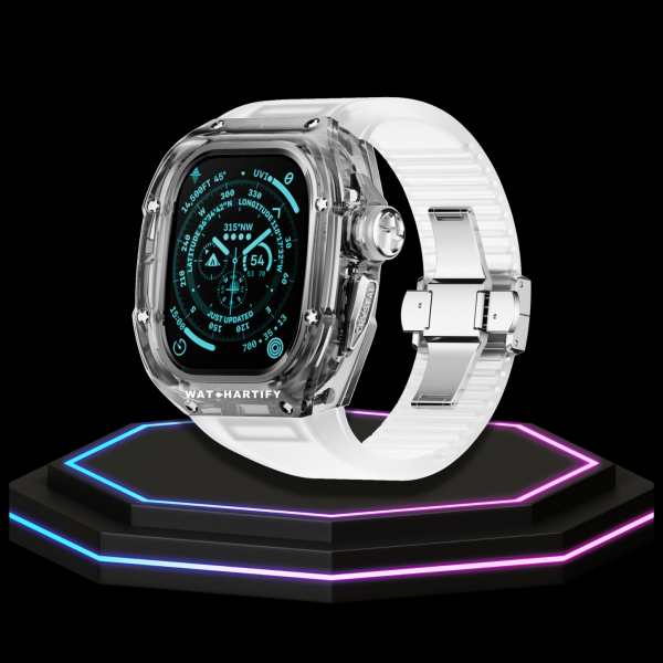 1 e0643bb0 e517 47d8 9707 b034c7dedf53 Apple Watch Ultra Case 49MM - CRYSTAL Pro Silver Series Eclipse | Crystal Frost Rubber