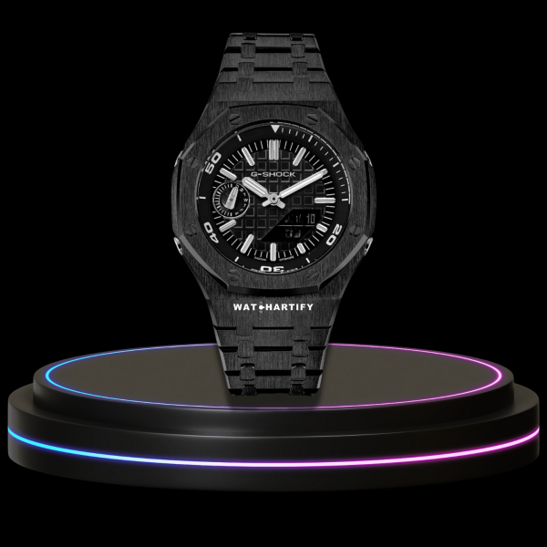 1 eb3df6f4 7f80 4459 95e6 0968a979c03c G-SHOCK Casio GA2100 | OFFSHORE Series Midnight Black Mod Dark Silver Dial | Stainless Steel Dark Strap