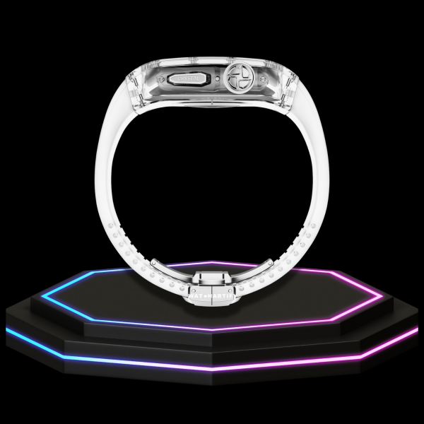 20 Apple Watch Case 44MM - CRYSTAL Silver Series Transparent | Crystal Frost Rubber