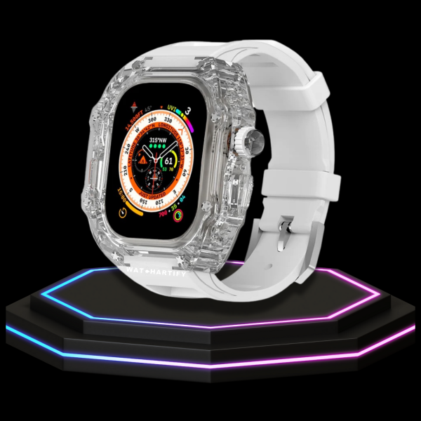 208 75b05c67 0f3b 405a ba58 cc4a483acf45 Apple Watch Ultra Case 49MM - ICE CUBE Pro Series Snow White Rubber