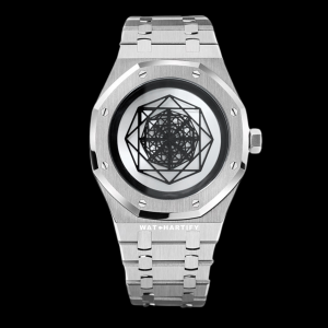 20 24656e9f 11cb 415a 902e 4f040feb97c3 Watchartify Series Royal OAK Solid Skeleton Turntable Face 41MM NH70 Movement Stainless Steel Strap
