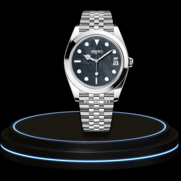 20 527a0b1e de70 48ec 9d3b 403cdea31b08 SEIKO Mod Oyster Collection Grey Paint Dial NH35 Movement Silver Stainless Steel Strap