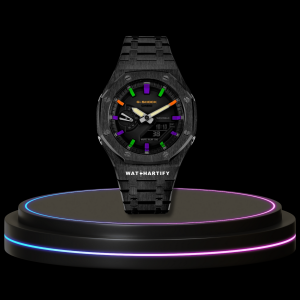 20 a701192b d418 477c 80ce 6d3a4a65cc9f G-SHOCK Casio GA2100 | Black Series Midnight Dark Dial Rainbow Marker | Dark Stainless Steel Strap