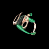 211 ba9e494f 86b6 40a4 a1d6 f137fe92f324 Apple Watch Case 45MM - Crystal TITAN Series Golden | Grass Green Rubber