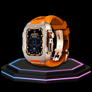 212 Apple Watch Case 44MM - Crystal TITAN Series Golden | Sunset Rubber