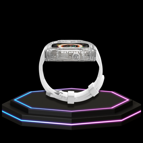 213 16de7055 9fd3 4e5b b79a e9d0ae06d947 Apple Watch Ultra Case 49MM - ICE CUBE Pro Series Snow White Rubber