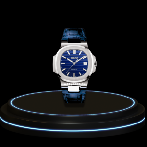 21 09c4d310 634a 4387 9109 edac8bda2f87 SEIKO Nautilus Mod Collection Deep Blue Lines Dial NH35 Movement Blue Strap