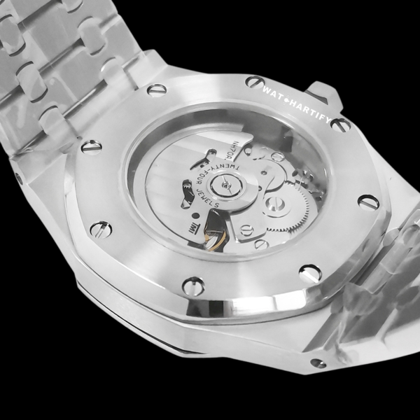 21 39ac2238 37ce 4266 818b 3385178d25fa Watchartify Series Royal OAK Solid Skeleton Turntable Face 41MM NH70 Movement Stainless Steel Strap