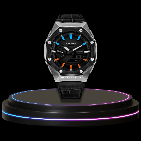 21 8d50b261 9c91 4567 a589 7a099683aeb2 G-SHOCK Casio GA2100 | SPORT Series Silver Dark Mod Midnight Black Dial | Dark Leather