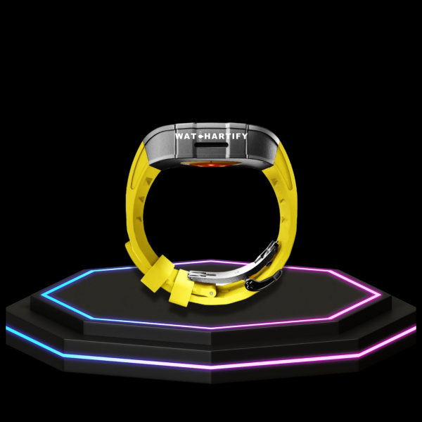 221 Apple Watch Case 44MM - Crystal TITAN Series Dark | Lemon Yellow Rubber