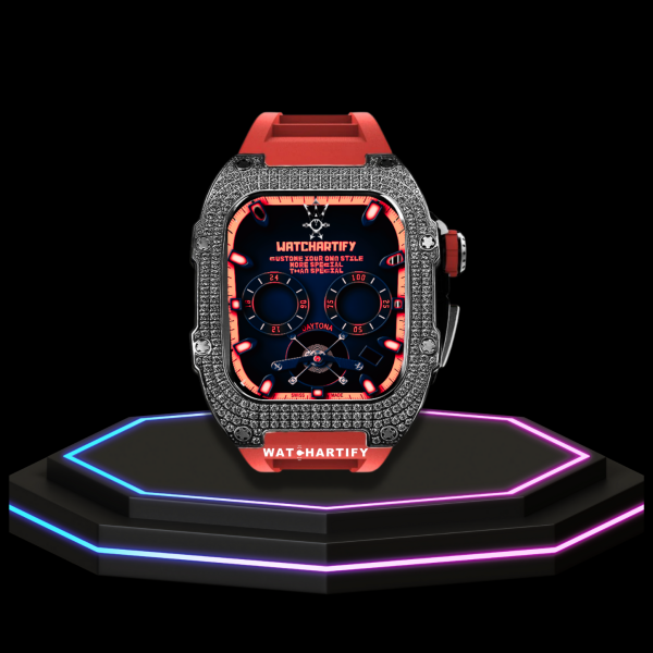 227 45c9649e cea1 4894 a3b1 2a1384dbf53b Apple Watch Case 45MM - Crystal TITAN Series Dark | Scarlet Red Rubber