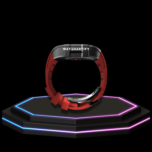 228 beccb05e e665 473a 861b 5e61db5c1614 Apple Watch Case 45MM - Crystal TITAN Series Dark | Scarlet Red Rubber