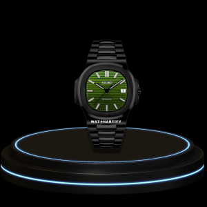 SEIKO Nautilus Mod Collection Lotus Green Dial NH35 Movement Midnight Black Stainless Steel Strap