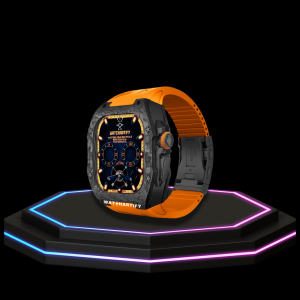 22 6d7cfa25 c2d5 4405 90c1 0ff9dc6b7799 Apple Watch Ultra Case 49MM - TITAN Pro Series Luxury Dark Titan | Sunset Orange Rubber