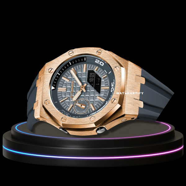 22 77653aa7 bb48 4826 ad1d e22dc2bdb97b G-SHOCK Casio GA2100 | OFFSHORE Series Rose Gold Mod Grey Rose Gold Dial | Grey Rubber
