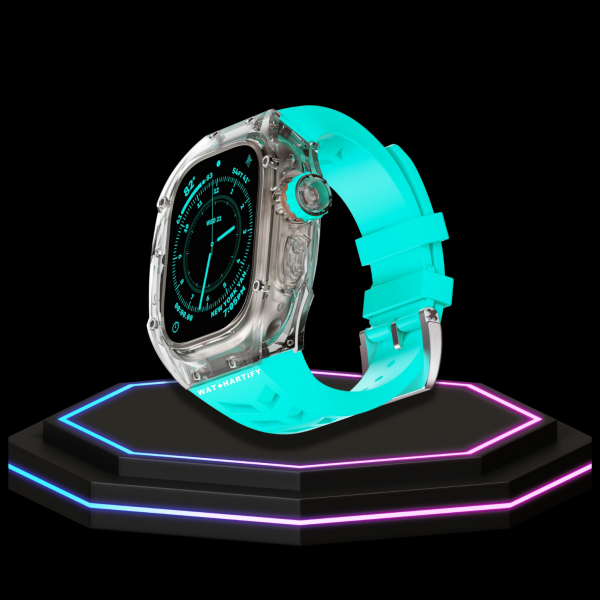 22 9b1009bd e539 4e8c 9b8f 21df8a9c60e4 Apple Watch Ultra Case 49MM - ICE Pro Series Luxury | Fluorescent Tiffany Blue Rubber
