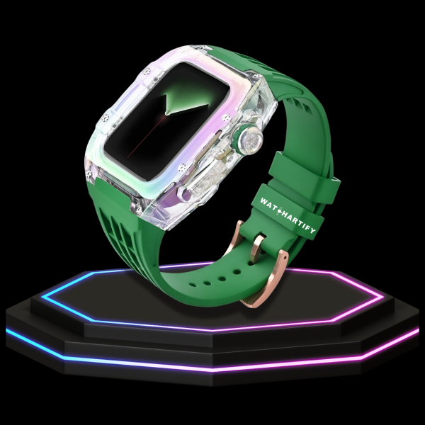 22 de92a0d6 3f5b 4366 ab4c 6d6f0b82ecb8 Apple Watch Case 44MM - Rainbow Series Flash | Green Rubber