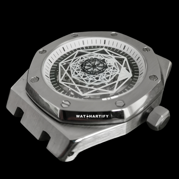 22 ef89b617 ee18 4036 95a9 95db5dd8a787 Watchartify Series Royal OAK Solid Skeleton Turntable Face 41MM NH70 Movement Stainless Steel Strap