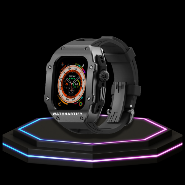 Apple Watch Ultra Case 49MM - Pro Series Captain Dark | Midnight Black Rubber