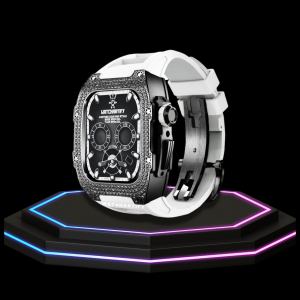 233 c821bcd5 6482 40f9 9f6b fbcc162c9121 Apple Watch Case 45MM - Crystal TITAN Series Dark | Snow White Rubber
