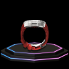 234 Apple Watch Case 44MM - TITAN Series Silver Titanium | Scarlet Red Rubber