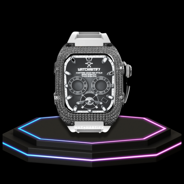 234 e9b8bf24 e0b7 4385 8101 c2da07515318 Apple Watch Case 44MM - Crystal TITAN Series Dark | Snow White Rubber