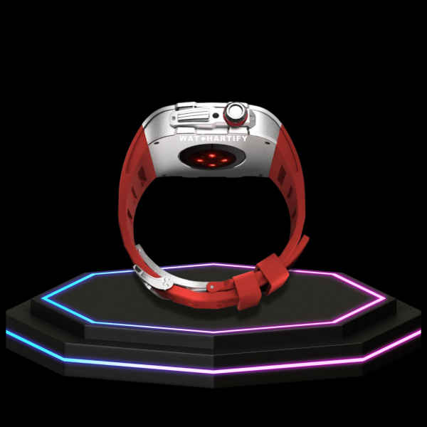 236 696a9350 77cc 494e 9660 8cdbc5c206b8 Apple Watch Case 45MM - TITAN Series Silver Titanium | Red Rubber