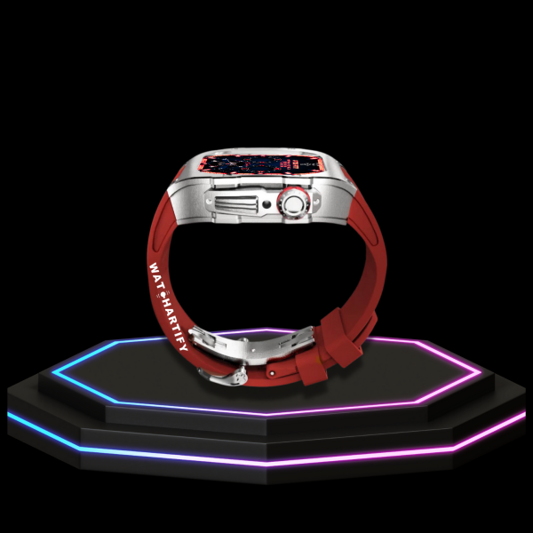 237 686399e4 1a6a 4a25 8c8c fb58adb564c1 Apple Watch Case 45MM - TITAN Series Silver Titanium | Red Rubber
