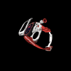 238 Apple Watch Case 44MM - TITAN Series Silver Titanium | Scarlet Red Rubber