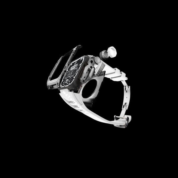 239 076989e2 789d 4358 a8c6 faf9663dd2d1 Apple Watch Case 45MM - Crystal TITAN Series Dark | Snow White Rubber