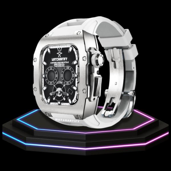 239 e51fc63e c846 4a91 aa33 d06da62b4880 Apple Watch Case 45MM - TITAN Series Silver Titanium | Snow White Rubber