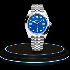 23 abe1a3a0 c57d 445a 9c0f 972edc5cc6ca SEIKO Mod Oyster Collection Sea Blue Square Dial NH35 Movement Silver Stainless Steel Strap