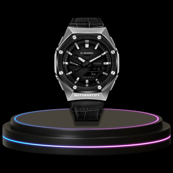 23 bc7fb196 03cc 4cb1 9560 db52d906ac46 G-SHOCK Casio GA2100 | SPORT Series Silver Midnight Black Mod Midnight Black Dial | Dark Leather