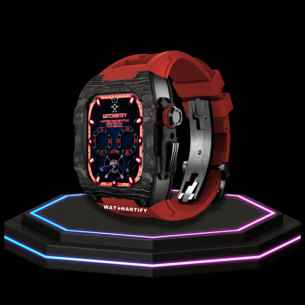 242 9fb18eb0 6e56 4e67 a485 aaf45e6d99ac Apple Watch Case 44MM - OYAMA Series Dark Titan | Scarlet Red Rubber