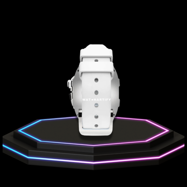 242 be395105 b784 406a b0a8 28647a7c979e Apple Watch Case 45MM - TITAN Series Silver Titanium | Snow White Rubber